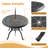 Arbonne 3-Piece 39.37-inch Round Table Cast Aluminum Outdoor Dining Set with Umbrella Hole and Red Cushions