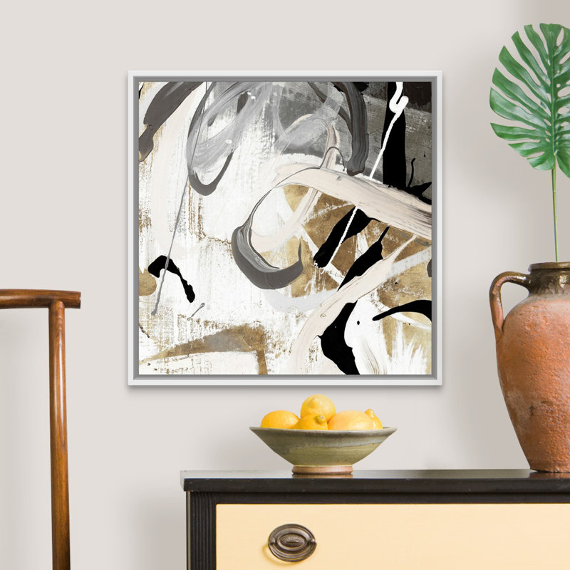 " Tangled I " Painting Print, Floater Framed Canvas, Natural, 25.25" H x 25.25" W