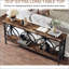 Console industrielle extra longue de 70,9 po, table de canapé étroite derrière le canapé avec tablettes de rangement ouvertes, table d'entrée rustique pour couloir, vestibule ou salon, structure en métal-117100901