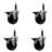 Phenolic Swivel Expanding Stem Caster Set with Brake SCC PLB 4" x 3/4"