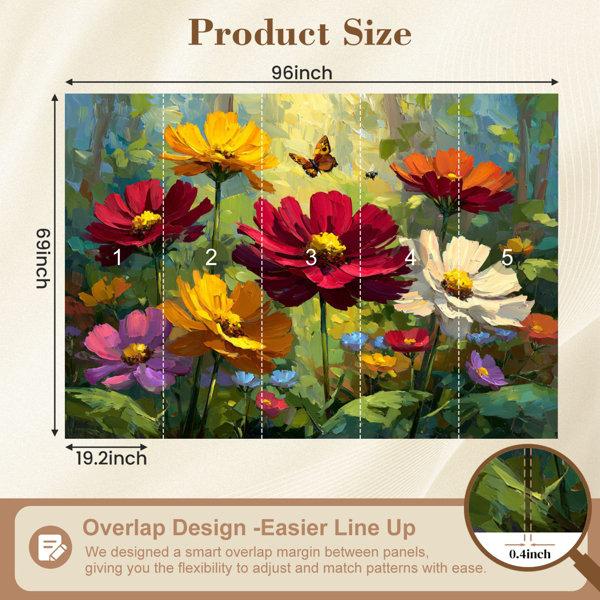 Red Barrel Studio® Boho Peel and Stick Wallpaper Joyful Summer Garden ...