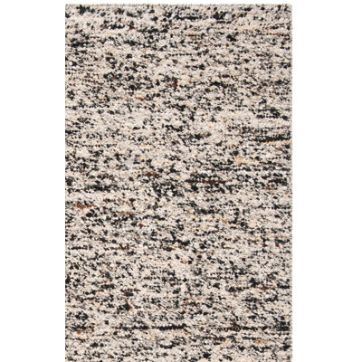 Leo Natura Hand Woven Wool/Cotton Abstract Rug in Gray/Beige