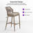 Purple Leaf Patio Upcycled Fabric Bar Stools 28" H Set Of 2 Handwoven Wicker Bar Height Stool Modern Aluminum High Bar Chairs Outdoor Wicker Barstools With Back And Cushion For Kitchen Pool Island-102483808