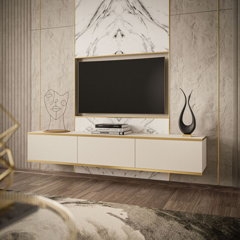 Alexsandra TV Stand for TVs up to 65", Beige