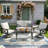 Outdoor Metal 4 Person Seating Group With 2 Swivel&Rocking Chair