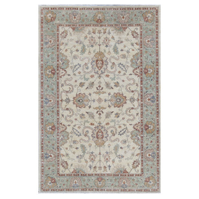 Hand-Knotted High-Quality Ivory Area Rug