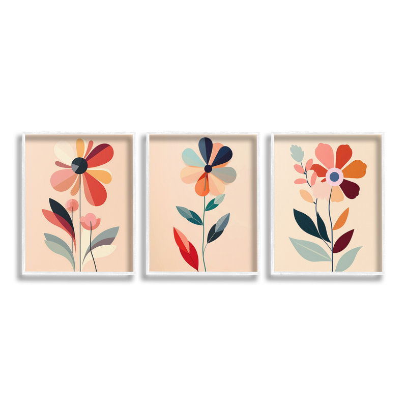 «Funky Modern Flowers Single Photo Frame» par Walker Noble, 3 pièces sur toile, H 30 po x l 24 po