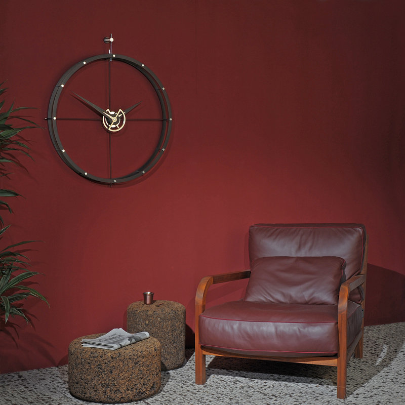 Wood Analog Wall Clock, Calabo / Chrome