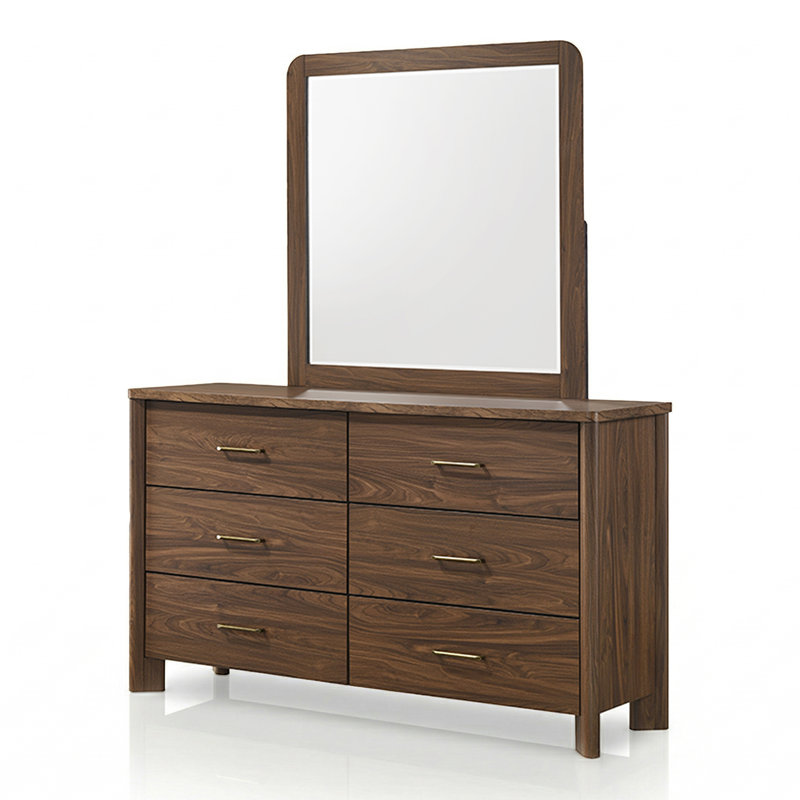 Ensemble commode et miroir 6 pièces 2 tiroirs Elena