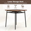 3 Pieces Dining Table Set for 2 Wood Square Table with Metal Frame