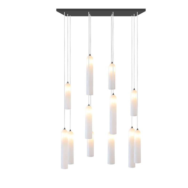 Opal Candle Pendant Lights, Bronze, 48" H x 25" W x 21" D