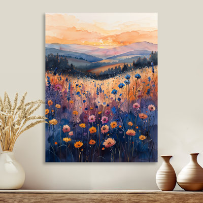 «Blue Blue Cornflowers Summer Breeze» - impression d'art mural bleuets