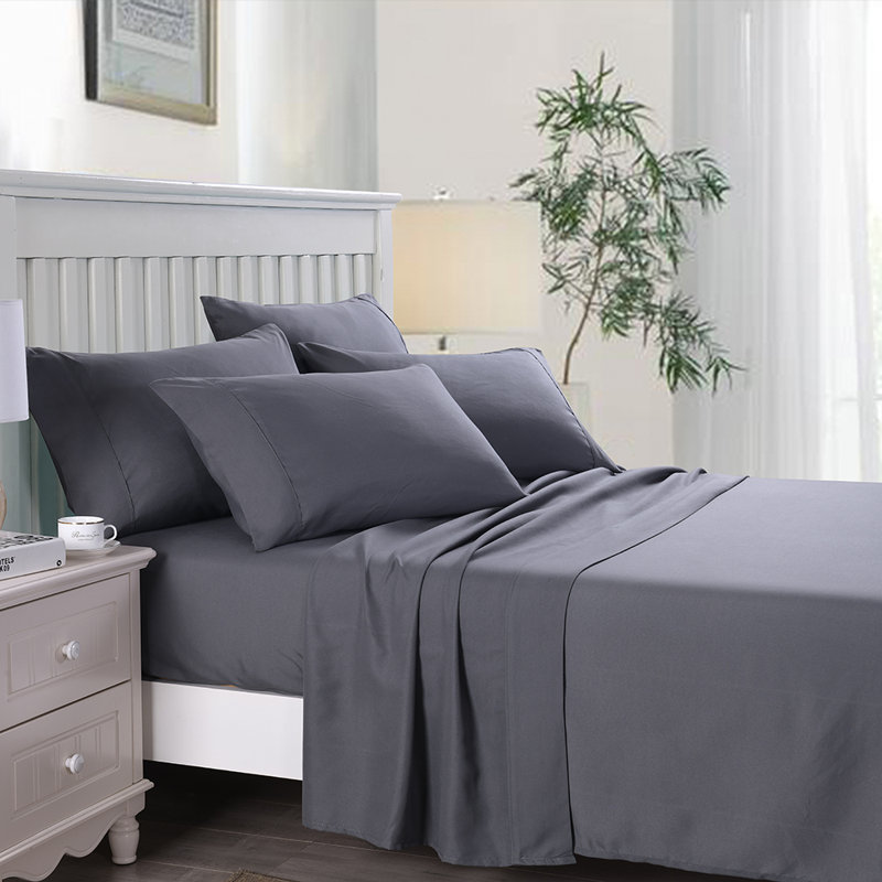 Microfiber Sheet Set, Twin, Dark Gray