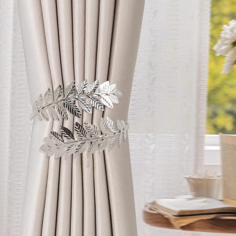 Ensemble de 2 attaches pour rideaux kbndieu Boho Wheats Sheaf Branch Designs, Silver