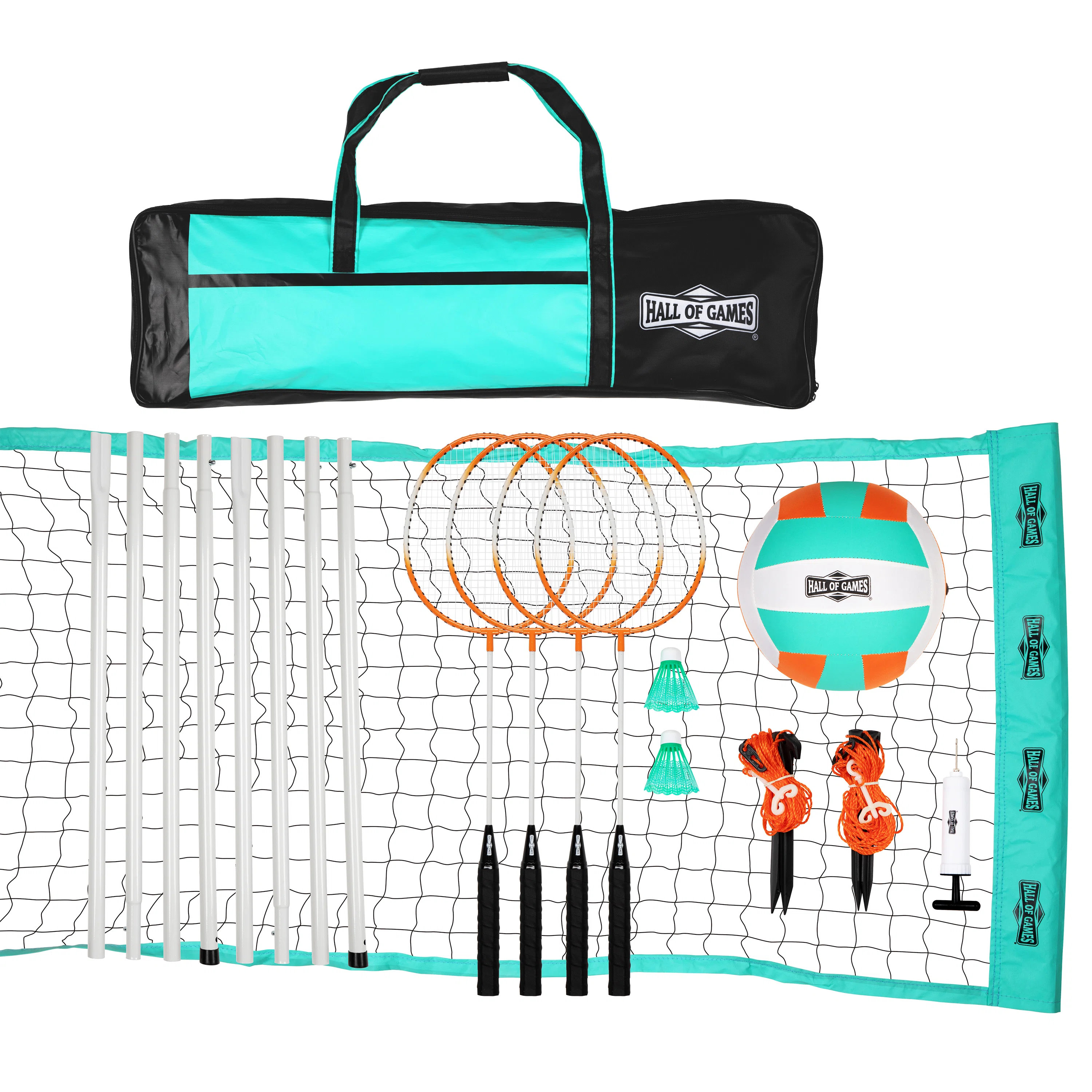 Hall of Games 20ft Outdoor Volleyball and Badminton Net with Carrying