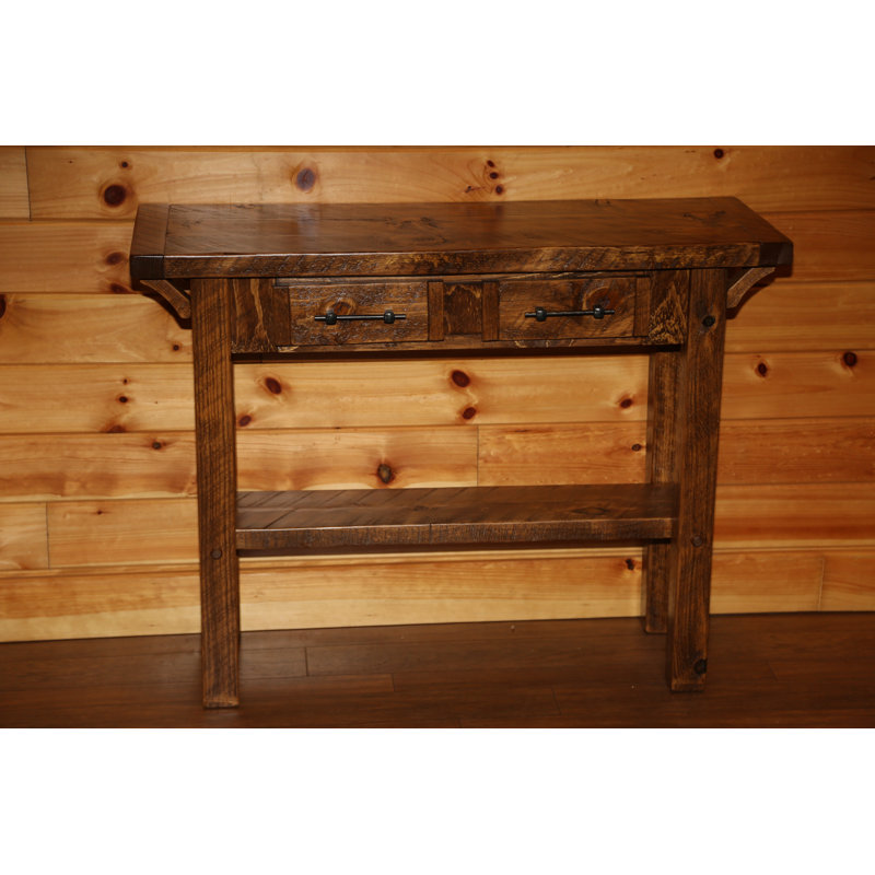 Table de canapé à 2 tiroirs Barnwood Style Timber Peg