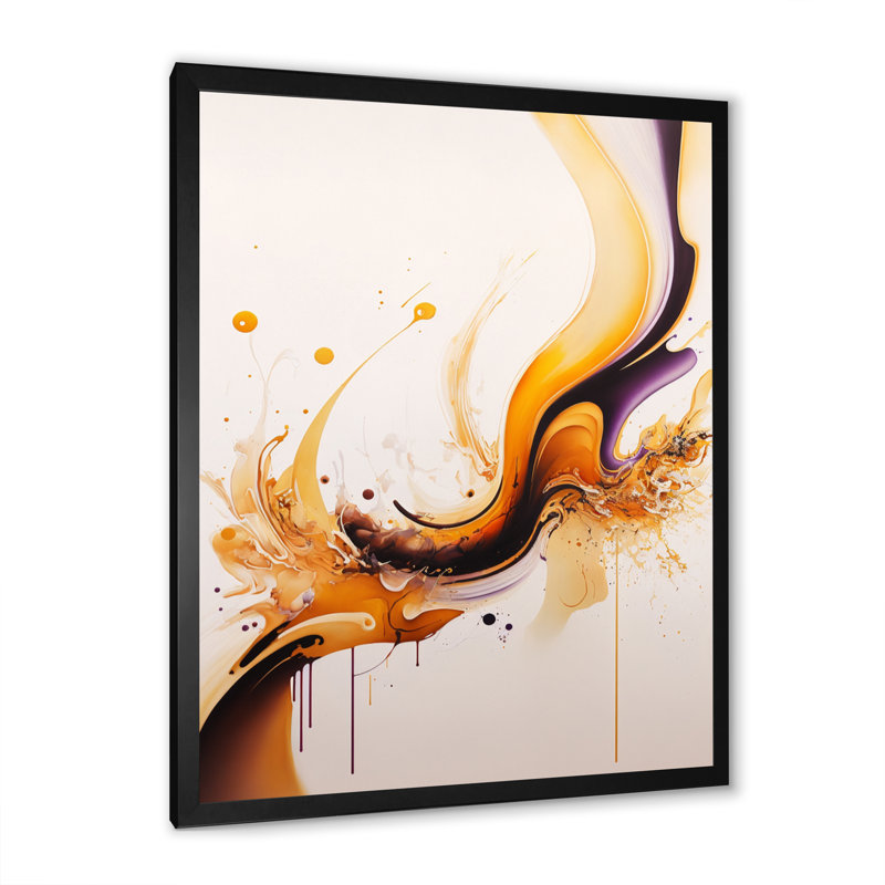 «White and Gold Fusion III», impression sur toile, Cadre photo noir, H 20 po x l 12 po x P 1 po