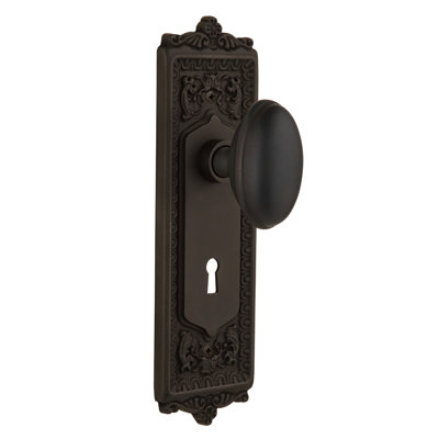 Homestead Interior Mortise Door Knob with Egg & Dart Long Plate