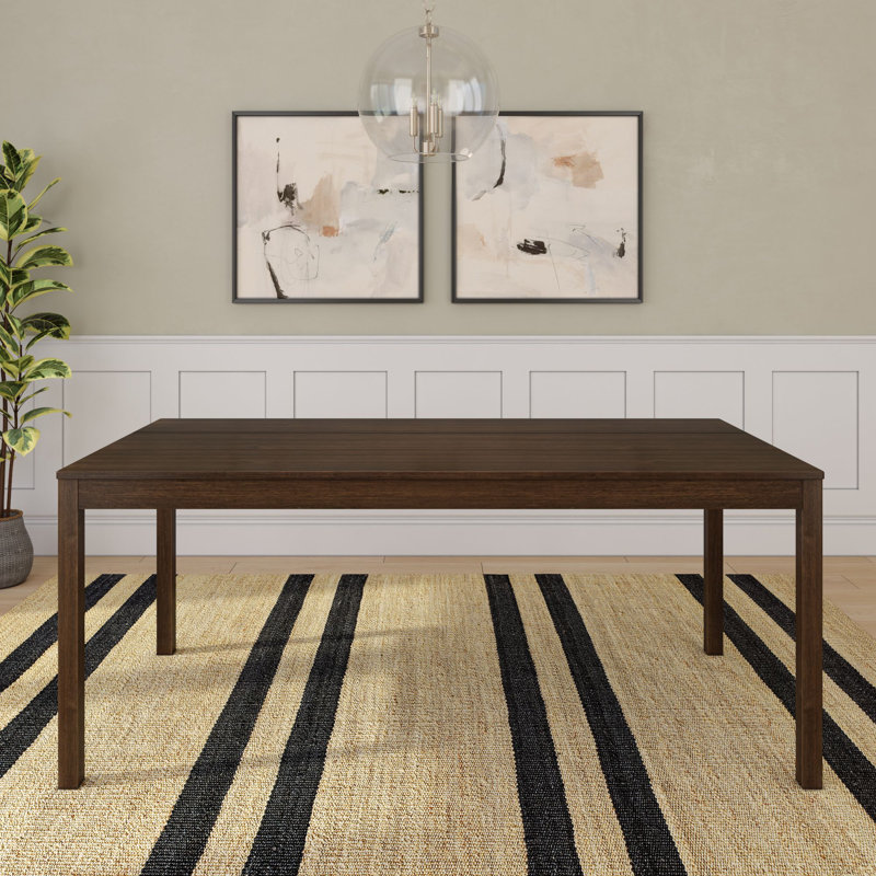 60" Solid Wood Rectangular Dining Table, Walnut, 30" H x 72" W x 35.75" D
