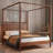 Solid Wood Canopy Bed Frame with Four Posts, No Box Spring Needed-943706354
