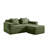 Modular 2-Seat L Shape Sectional Boneless Sofa, Cloud Comfort With Deep Seat And Movable Ottoman, Corduroy Fabric-1718247734