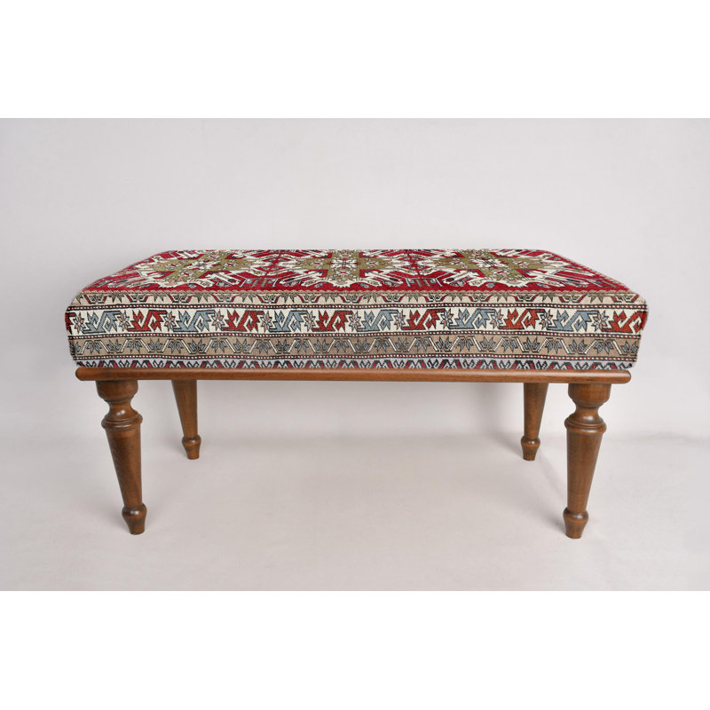 Banc Kilim Desing, banc à motif ethnique, banc repose-pieds, banc rembourré, banc tapis turc, banc Kilim, banc de décoration intérieure, banc fabriqué à la main