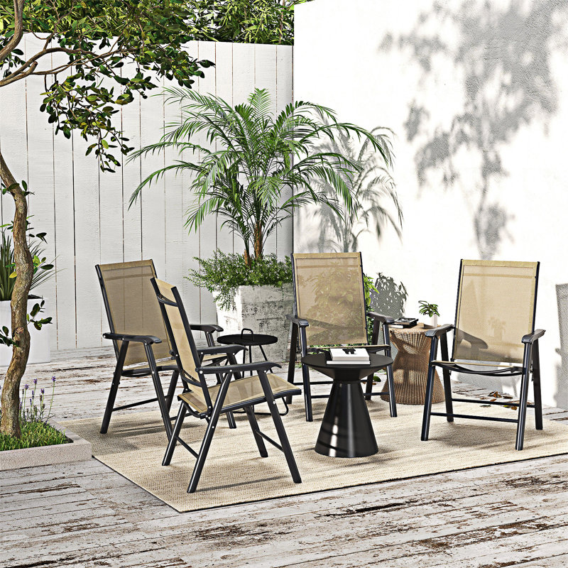 Ensemble de 4 chaises de patio pliantes