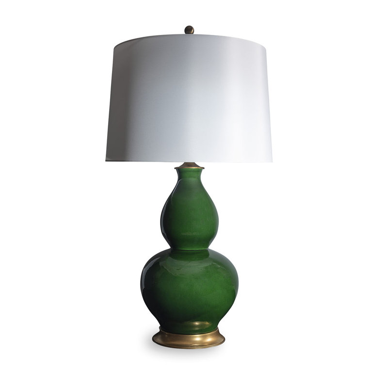 Rockford Table Lamp, Emerald/Aged Brass