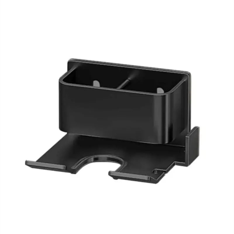 Séchoir à cheveux mural en aluminium et porte-accessoires, Noir
