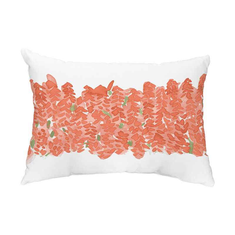 Flower Bunch Outdoor Rectangular Pillow Cover & Insert, Orange