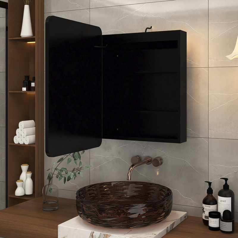 Miroir pour armoire à pharmacie Mahisha, H 28 po x l 20 po x P 4,9 po
