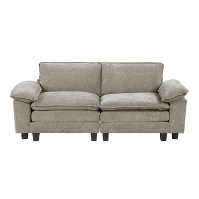 Causeuse de style moderne, moelleux, tissu d'ameublement en chenille, tissu de salon contemporain, 1 pièce, contreplaqué durable