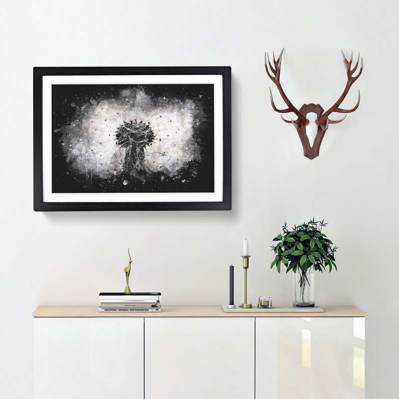 A Dandelion Flower - Framed Print, 45cm H x 63cm W x 2cm D, Black Framed