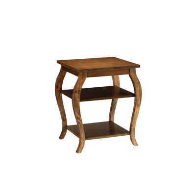 Walnut Accent Table - 2 Shelves And Square Leg Construction With Walnut For Decor