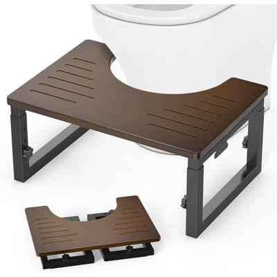 Tabouret de toilette en bambou à hauteur ajustable 7 po, 8 po et 9 po