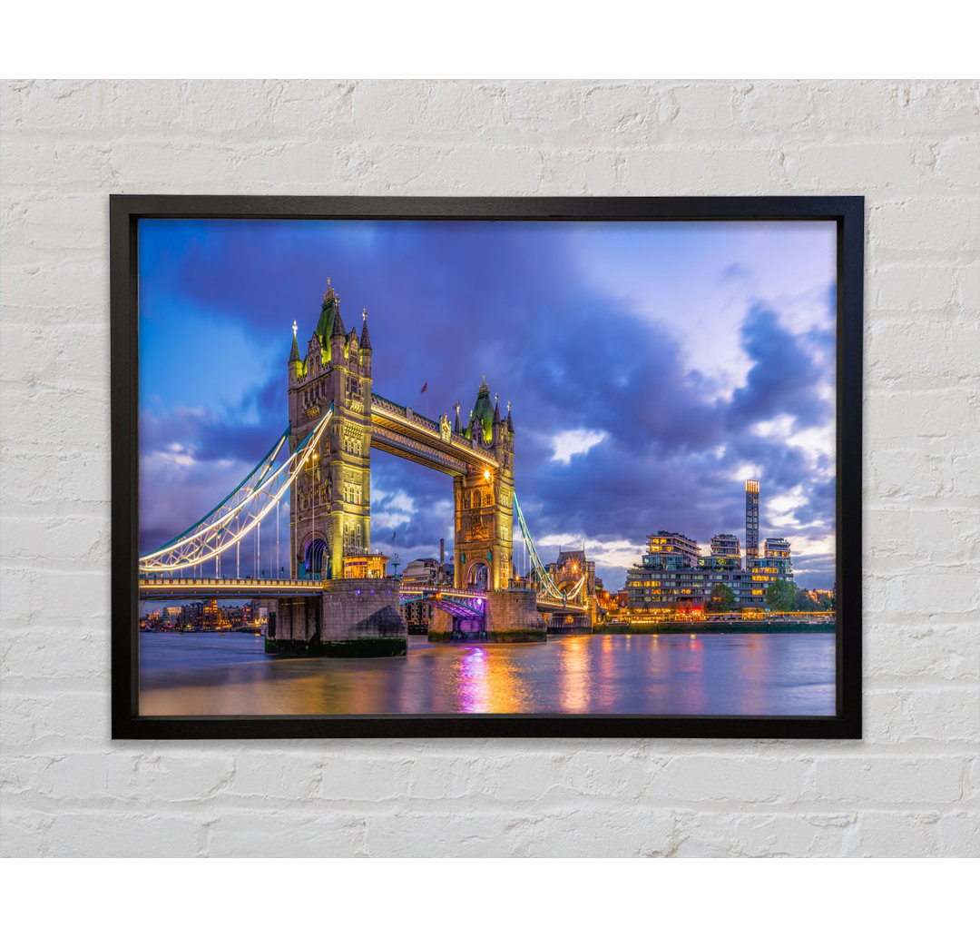 London Bridge bei Nacht - Einzelner Bilderrahmen Kunstdrucke auf Leinwand