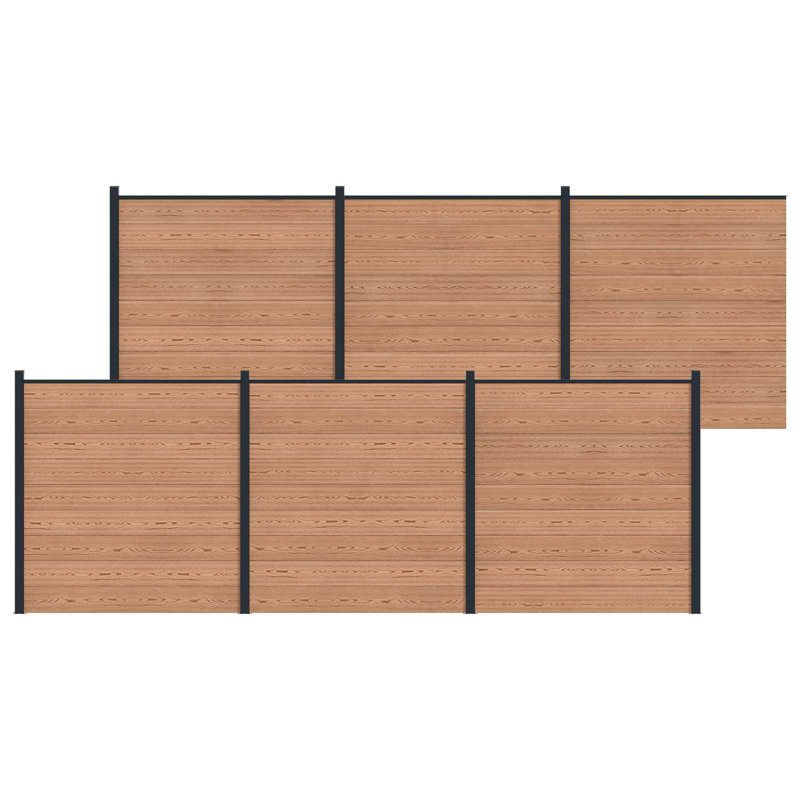 Fencing Kits Fencing with 6 Panel(s) Included, 186cm H x 1045cm W, Brown