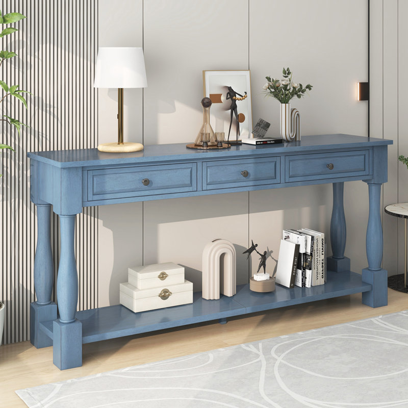 Console de 63 po de long avec tiroirs et tablette