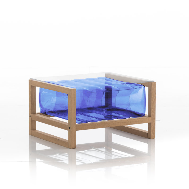 Yoko Rectangular Outdoor Coffee Table - 70 cm W 62 cm D, Blue
