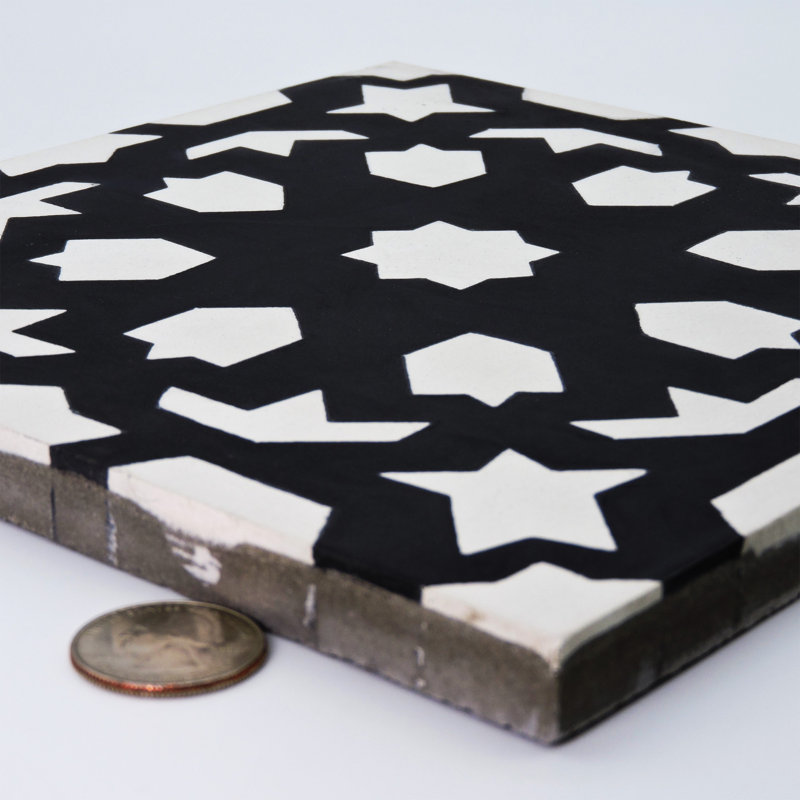 Fes 8" x 8" Cement Patterned Wall & Floor Tile