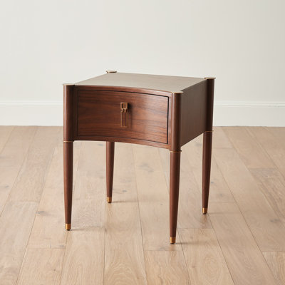 Solid Wood End Table with Storage