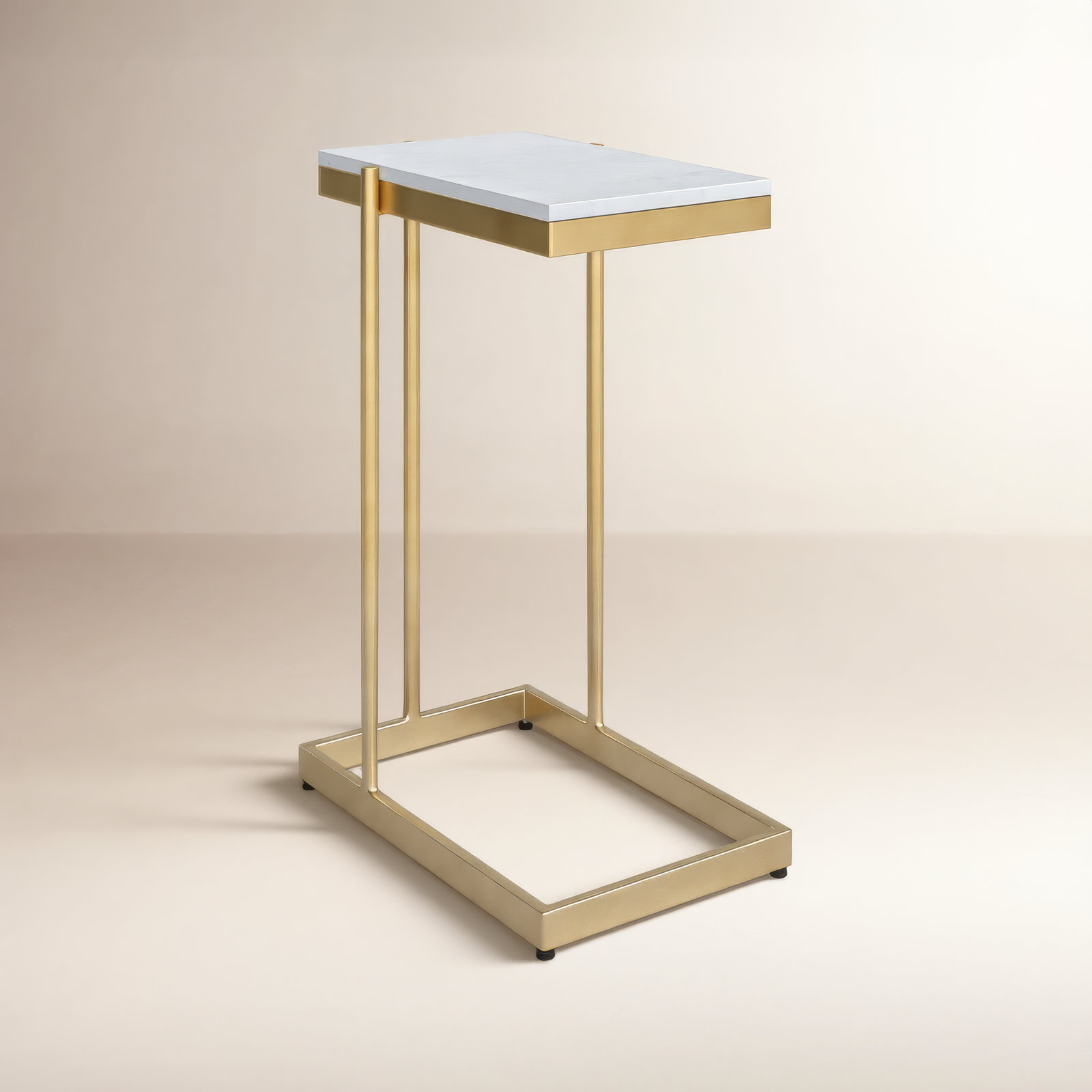 Brigitte 17" Genuine Marble End Table