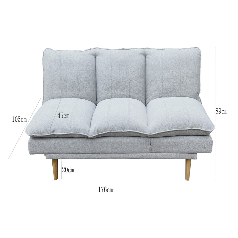 3 Seater Sofa Bed, Silver