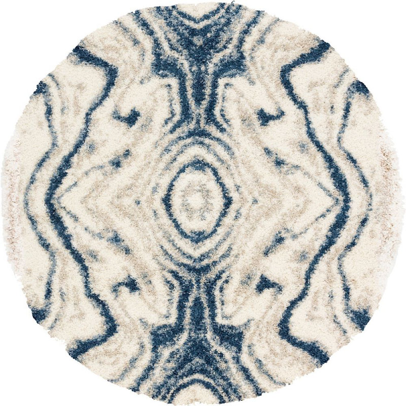 Mitzy Ikat Indoor Rug, Round 5'
