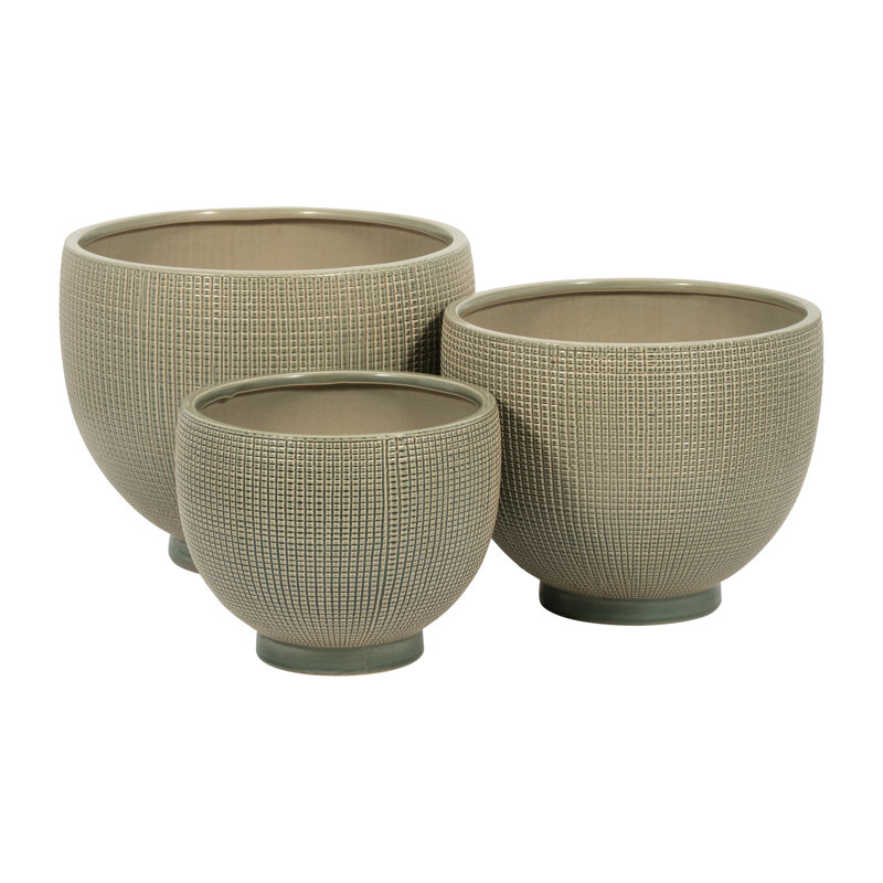 Ensemble de pots à fleurs en grès 3 pièces Ladonna