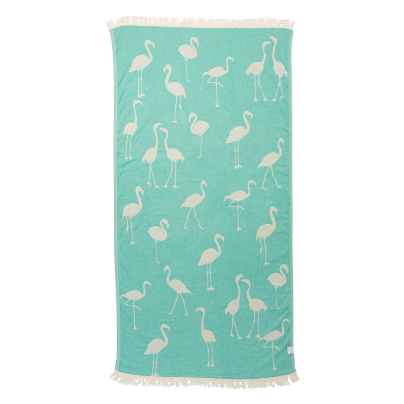  Serviette de plage Flamingo turque, 100% coton résistant au sable, mince et légère, 68 po x 35 po, Menthe