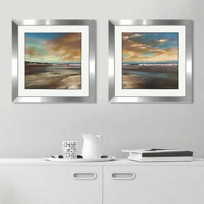 « malibuly », ensemble de 2 reproductions de peintures à l’acrylique encadrées