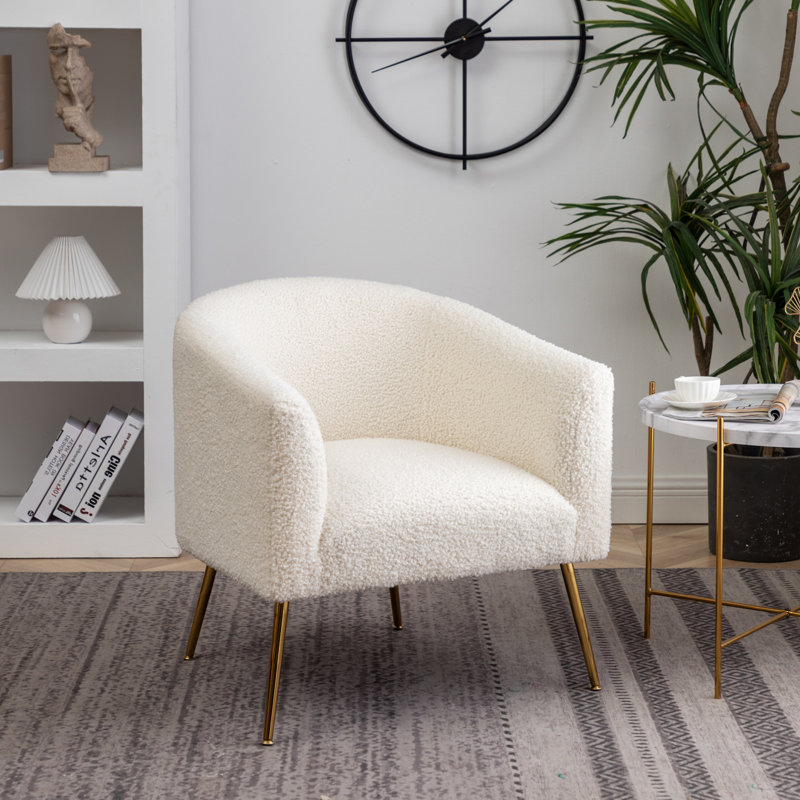 Hisakazu Upholstered Barrel Chair, Gold