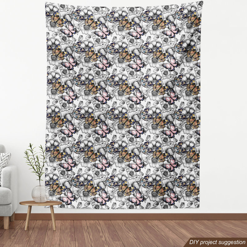 Tissu papillon, l 58 po x L 180 po