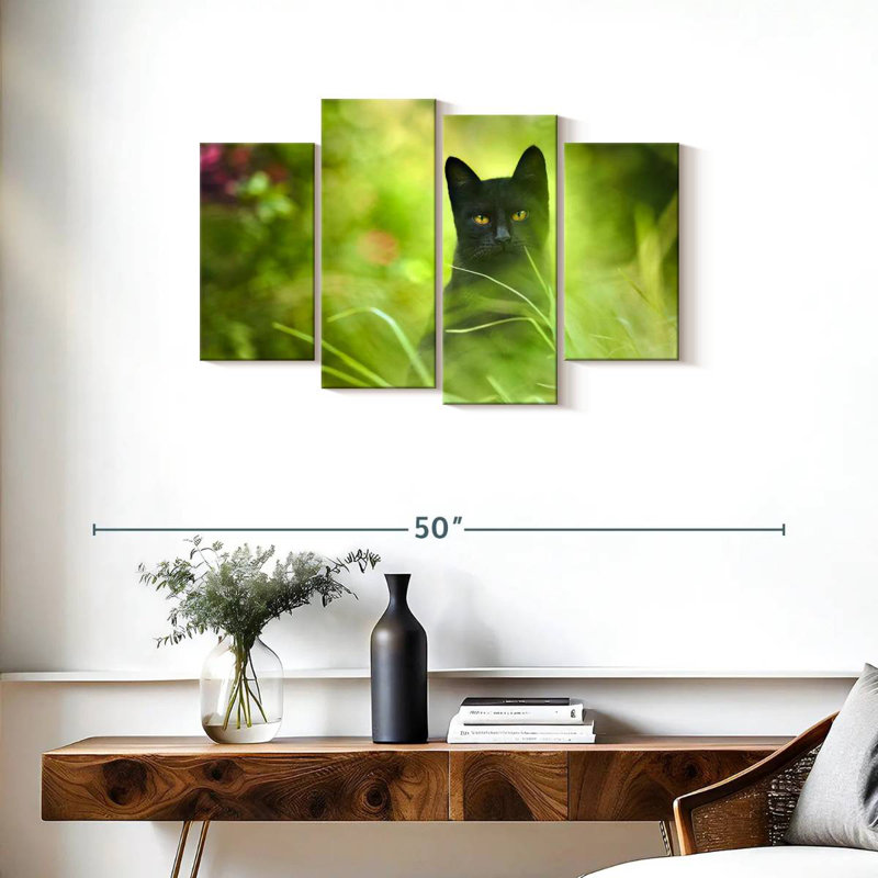 Brampt Serious Black Cat, 22" H x 36" W